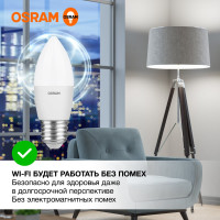 Светодиодная лампа OSRAM LED STAR, B, свеча, 8Вт, E27, 806 Лм, 4000 К, нейтральный белый свет 4058075210776