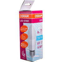 Светодиодная лампа OSRAM LED STAR, B, свеча, 8Вт, E27, 806 Лм, 4000 К, нейтральный белый свет 4058075210776