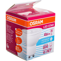 Светодиодная лампа OSRAM LED STAR PAR16 4Вт GU10 370 Лм 6500 К Холодный белый свет 4058075481404