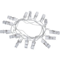 Светодиодная гирлянда TDM ELECTRIC Прищепки, 3 м, 15LED, белый, 8 режимов, 250 В, IP20 SQ0361-0093