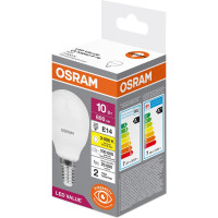 Светодиодная лампа OSRAM LED Value P E14 800лм 10Вт замена 75Вт 3000К теплый белый свет 4058075579712