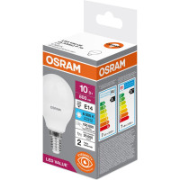 Светодиодная лампа OSRAM LED Value P E14 800лм 10Вт замена 75Вт 6500К холодный белый свет 4058075579774