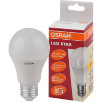 Светодиодная лампа OSRAM LED STAR A Стандарт 7Вт E27 600 Лм 2700 К Теплый белый свет 4058075096387
