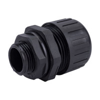 Усиленная вводная муфта Промрукав ВМУ-ГТ-20, IP68, для гофрированных труб, черная, М20 1шт PR08.3277