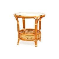 Стол со стеклом Vinotti 02/15A Коньяк