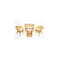 Стол со стеклом Vinotti 02/15A Коньяк