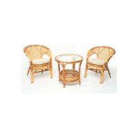 Стол со стеклом Vinotti 02/15A Коньяк