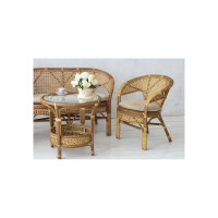 Стол со стеклом Vinotti 02/15A Коньяк