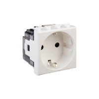 Розетка DKC 1-местная, 2 модуля Avanti "Белое облако" 16А IP20 2P+E, защитные шторки, белая 4400002