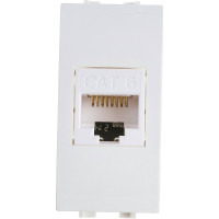 Компьютерная розетка DKC СП Brava 1 модуль RJ45 CAT.6 белая 76458B