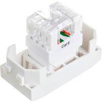 Компьютерная розетка DKC СП Brava 1 модуль RJ45 CAT.6 белая 76458B
