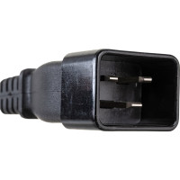 Удлинитель LANMASTER вилка C20 - розетка Schuko, 3x1.5, 220В, 16А, 0.2 метра LAN-PPS/20-0.2-BK