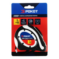 Карманная рулетка РОКОТ STATUS автостоп, 5мх25мм 658-010