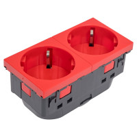 Розетка Legrand 2 x 2К+3 под углом 45° Программа Mosaic с механической блокировкой 077281