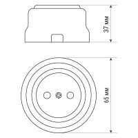 Розетка TDM ELECTRIC фарфоровая 2П 10А 250В слоновая кость, серия "Болонь" SQ1820-0311