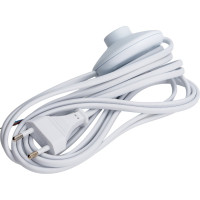 Шнур с ножным выключателем и плоской вилкой TDM ELECTRIC ШУН01В ШВВП 2х0,75мм2 3,5м. белый SQ1305-0061