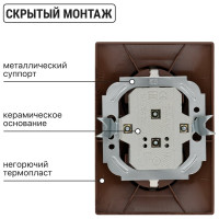 Розетка TDM ELECTRIC двойная 2П+З 16А 250В "ЭКО" бук "Таймыр" SQ1814-0314