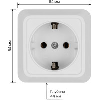 Розетка TDM ELECTRIC 2П+3 открытой установки IP20 16А 250В керамика белая "Ладога" SQ1801-0111
