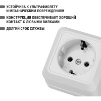 Розетка TDM ELECTRIC 2П+3 открытой установки IP20 16А 250В керамика белая "Ладога" SQ1801-0111