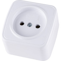 Розетка TDM ELECTRIC 2П открытой установки IP20 10А, белая "Дача" Народная SQ1824-0007