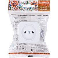 Розетка TDM ELECTRIC 2П открытой установки IP20 10А, белая "Дача" Народная SQ1824-0007