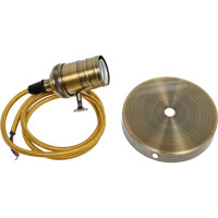 Патрон TDM Е27 с выключателем с подвесом 1 м, металлический "Лофт", бронза SQ0335-0074