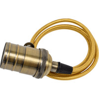 Патрон TDM Е27 с выключателем с подвесом 1 м, металлический "Лофт", бронза SQ0335-0074