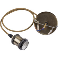 Патрон TDM Е27 с выключателем с подвесом 1 м, металлический "Лофт", бронза SQ0335-0074