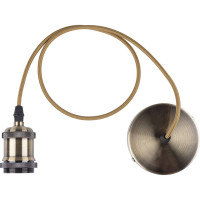 Патрон TDM Е27 с выключателем с подвесом 1 м, металлический "Лофт", бронза SQ0335-0074