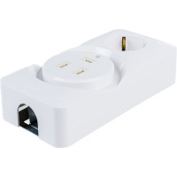Розетка для электроплиты Systeme Electric ПРИМА 32А+силовая 16А 250В, белый RA32-211R-B