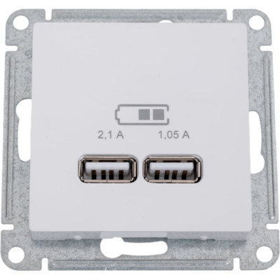 Розетка Systeme Electric AtlasDesign Белый USB 2-ая, 5В, 2,1 А ATN000133