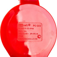 Розетка Dekraft ОП 32А 380В 3P+E+N тип. роз. 125 IP44 26033DEK