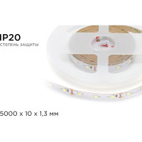 Светодиодная лента Apeyron 12В, 8Вт/м, smd2835, 60д/м, IP20, 800Лм/м, подложка 10мм/130