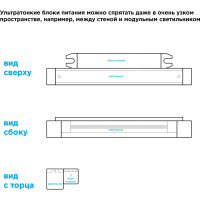 Блок питания Apeyron 24В, 24Вт, IP20, 170-264В, 1А, алюминий, суперслим, серебро / 03-96