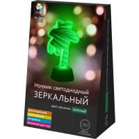 Зеркальный светодиодный ночник OGM Пальма, зеленый, 3хАА, пластик, 115х72х185мм/NL-04
