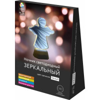 Светодиодный зеркальный ночник OGM Ангел, дневной белый, 3хАА, пластик, 140х72х190мм/NL-08