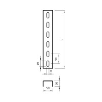 Рейка OBO Bettermann US 3 300 FS, U-профиль, конструкционная, L=3000 мм, сталь, конвейерный цинк 6342340
