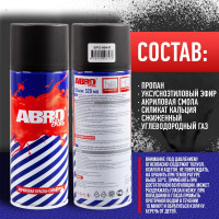 Краска-спрей ABRO Rus № 04 черная матовая, 473 мл SPO-004-R