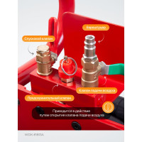 Пневматический домкрат WIEDERKRAFT 3т 145-440mm с короткими ручками, WDK-81813A