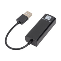 Сетевая карта 5bites USB2.0, RJ45 100мегабит, черный, 10см UA2-45-02BK