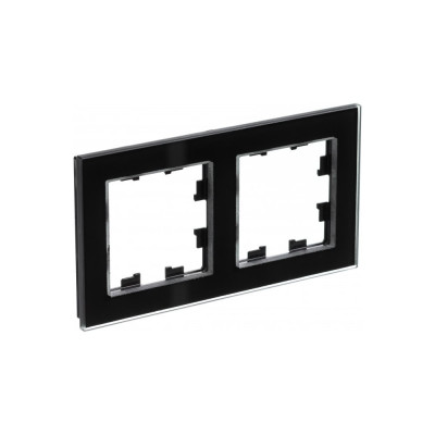 2-местная рамка Systeme Electric AtlasDesign NATURE стекло черный ATN321002