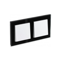 2-местная рамка Systeme Electric AtlasDesign NATURE стекло черный ATN321002