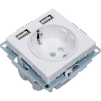 Розетка 16А с 2 USB A+A Systeme Electric AtlasDesign Белый 5В/2,4А, 2х5В/1,2А ATN000130