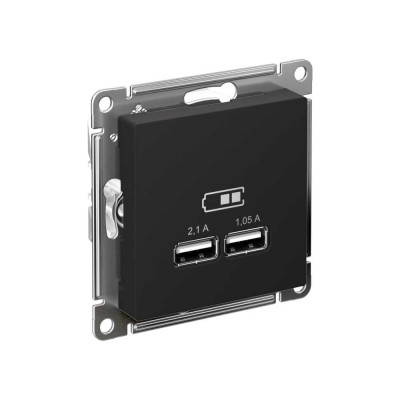 2-местная USB розетка Systeme Electric AtlasDesign Карбон 5В, 2,1 А ATN001033