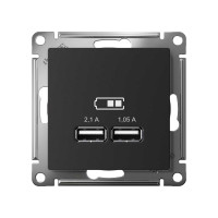 2-местная USB розетка Systeme Electric AtlasDesign Карбон 5В, 2,1 А ATN001033