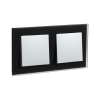 2-местная рамка Systeme Electric AtlasDesign NATURE матоваое стекло черный ATN331002