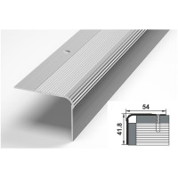Порог угловой алюминиевый (54х41.8 мм; 0.9 м; анодированный; серебро) Лука УТ000000162