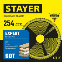Диск пильный по дереву STAYER Expert 254x32/30 мм, 60Т 3682-254-32-60_z01
