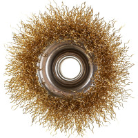 Щётка-крацовка латунированная мягкая (65 мм; M14) для УШМ Orientcraft OCCBAGM165212