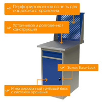 Слесарный металлический верстак-мини IRONMEBEL M-MML1C